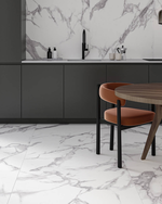 Picture of Bianca White Carrara Matte Marble Effect Porcelain Tiles