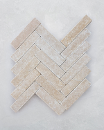 Picture of Dijon Seasoned Limestone  Herringbone Cobbles